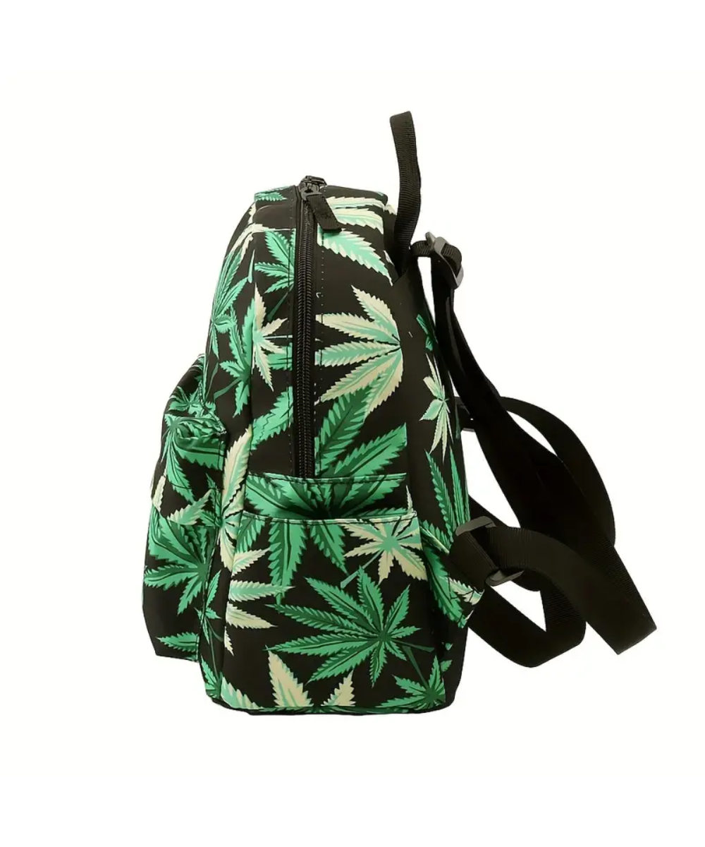 Pot Leaf Pattern Mini Backpack