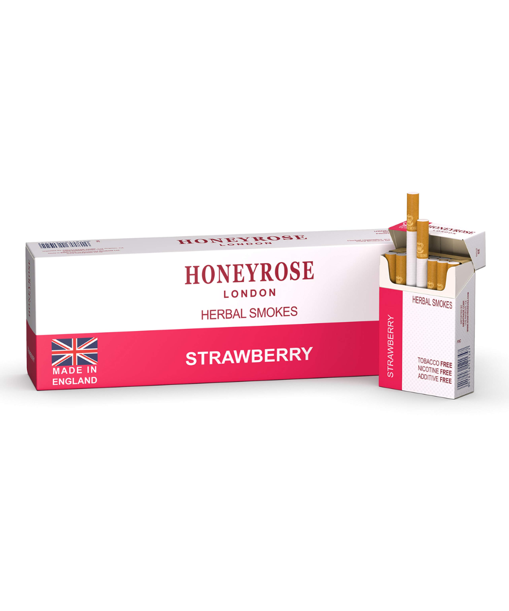 strawberry flavored cigarettes Honeyrose STRAWBERRY, Carton of 10 Packs Honeyrose Herbal Cigarettes Strawberry Carton