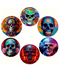6pc Skull Wooden Coasters