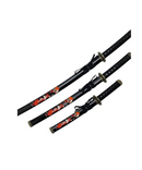 3 Piece Black Katana With Red Dragon Swords