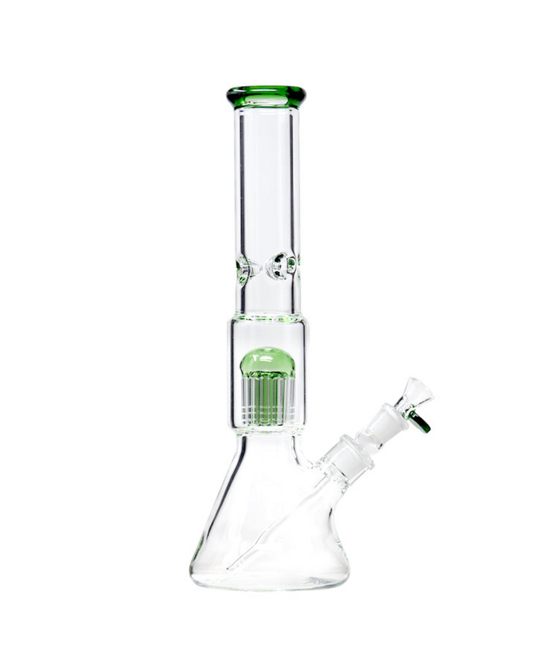 16" 11-Arm Tree Perc Glass Beaker Bong