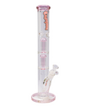 GanjaVibes Double Tree Perc Glass Bong