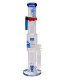 Crown Glass 15" Triple Perc Glass Bong With Lighter Holder