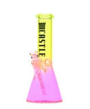 Castle Glassworks 12" 5mm Thick Multi-Coloured Beaker Bong