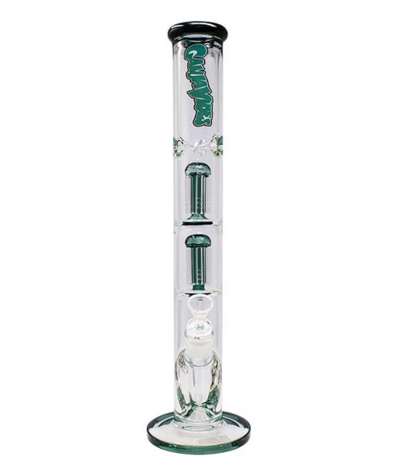 GanjaVibes Double Tree Perc Glass Bong