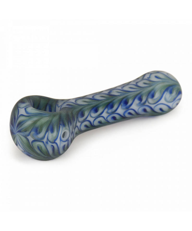 Red Eye Glass Frosted Paisley Glass Pipe