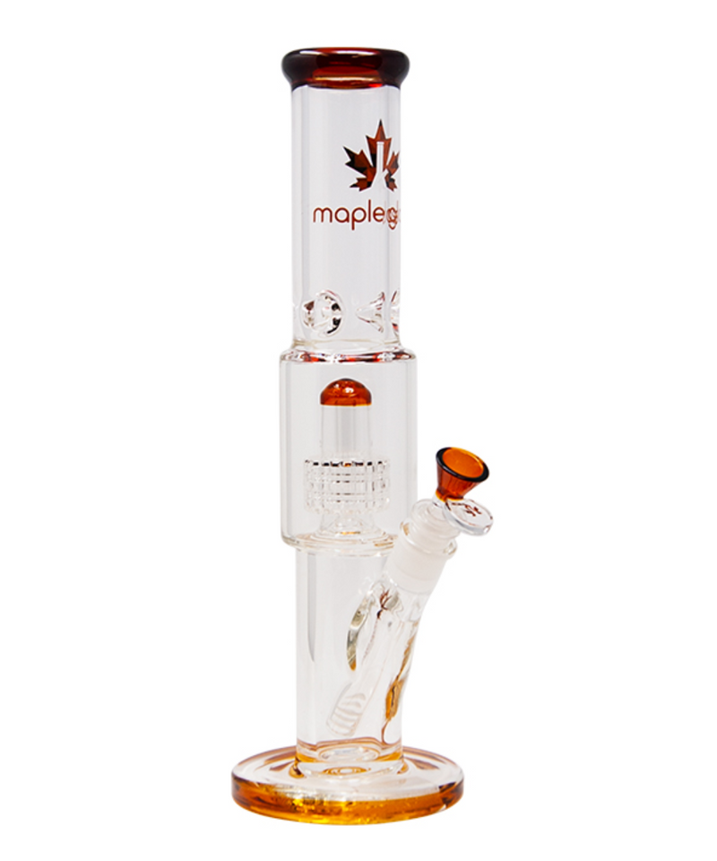 Maple Glass Showerhead Perc Straight Tube Glass Bong