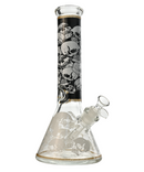 12" 7mm Thick Skulls Glass Beaker Bong