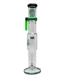 Crown Glass 15" Triple Perc Glass Bong With Lighter Holder