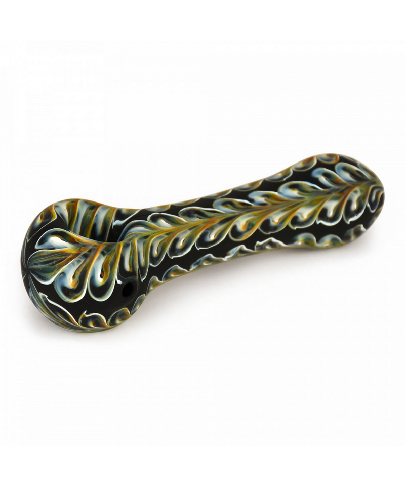Red Eye Glass Frosted Paisley Glass Pipe