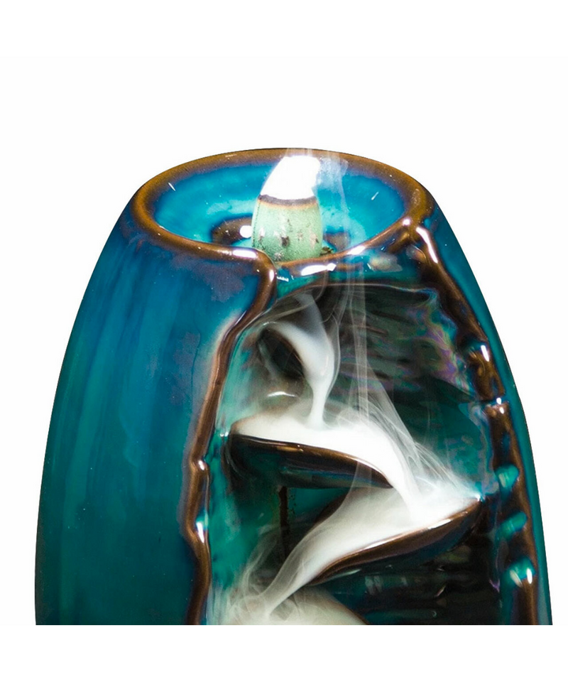 Backflow Burner Blue Ceramic Waterfall