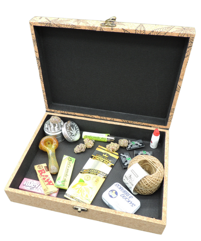 Cork Box With Pot Leaves