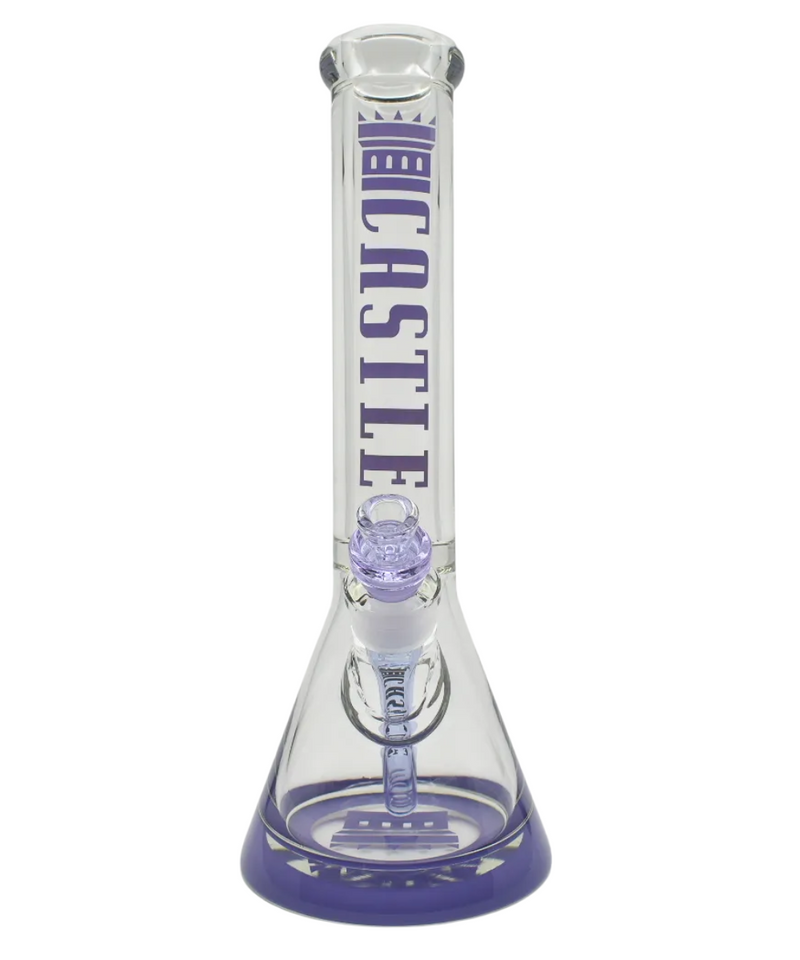Castle Glassworks Coloured Logo Glass Beaker Bong