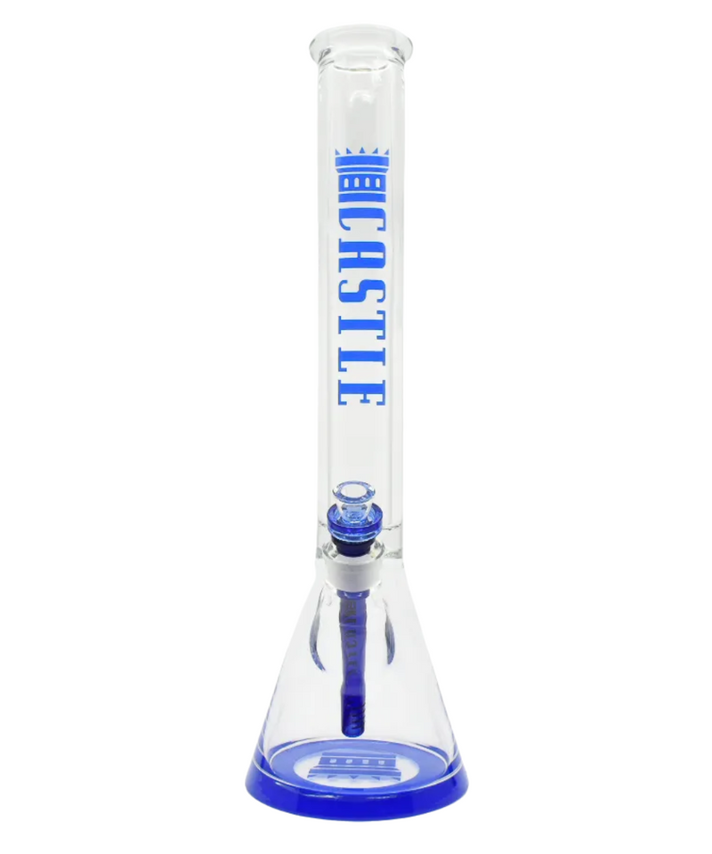 Castle Glassworks 18" Coloured Logo Glass Beaker Bong