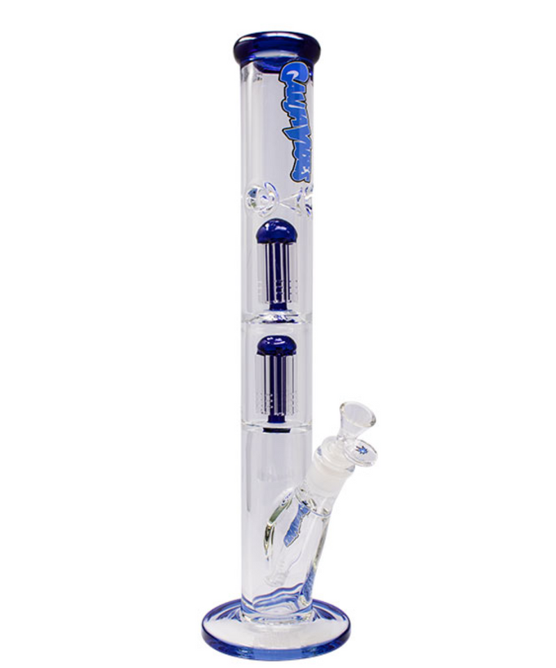 GanjaVibes Double Tree Perc Glass Bong