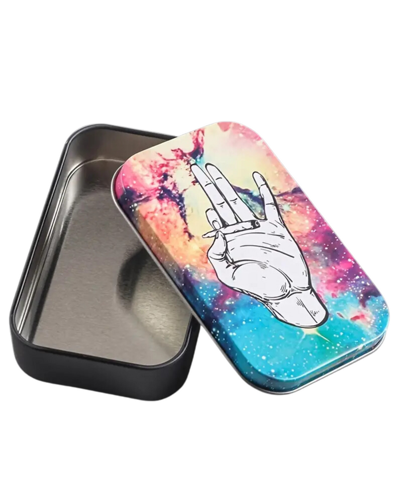 Hand Holding Joint Storage Tin Gord s Smoke Shop