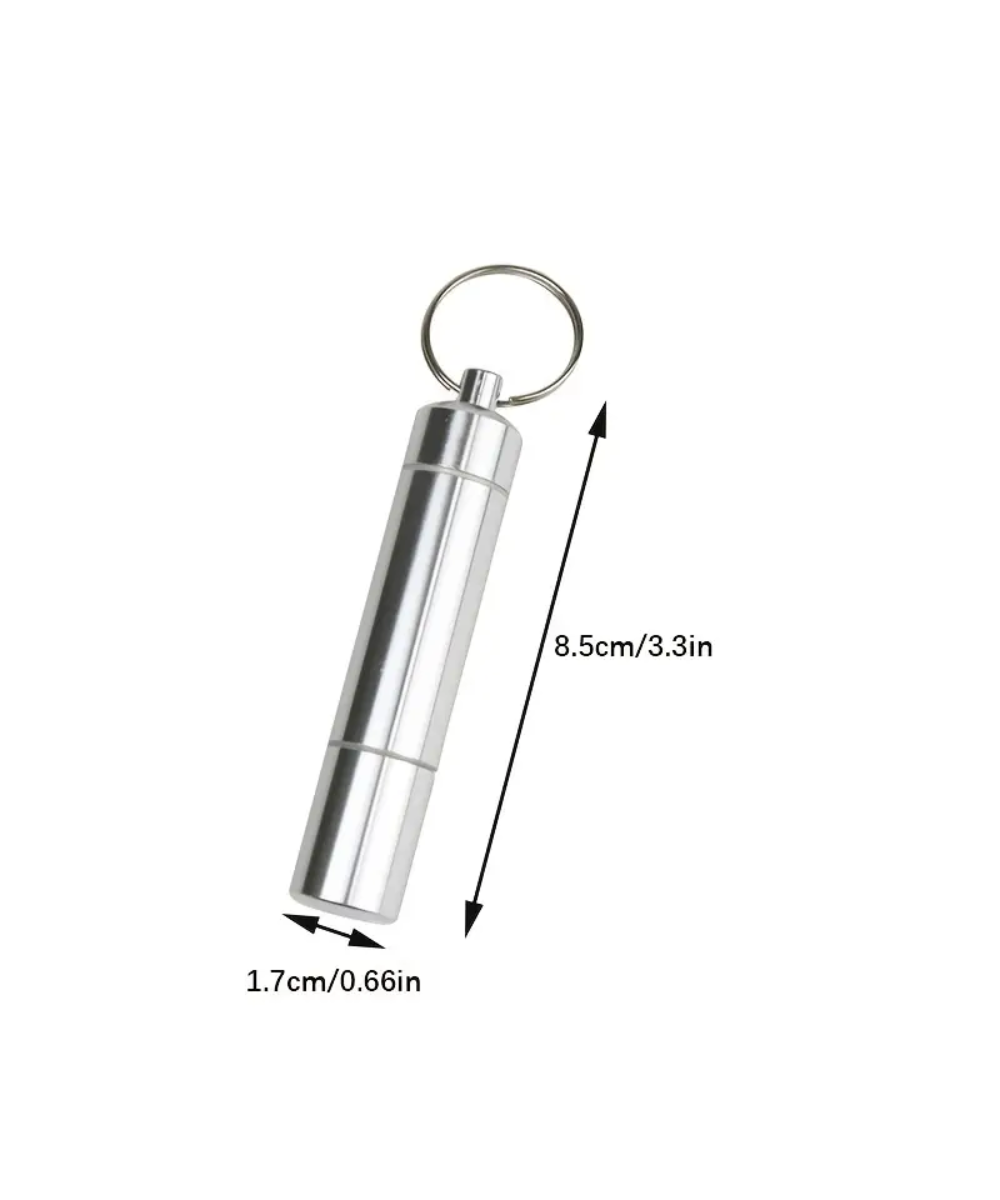 Stainless Steel Cylinder Storage Tube With Keychain | Gord's Smoke Sho ...