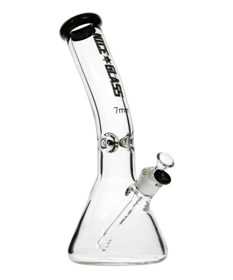 Nice Glass 12" 7mm Thick Bent Neck Beaker Bong