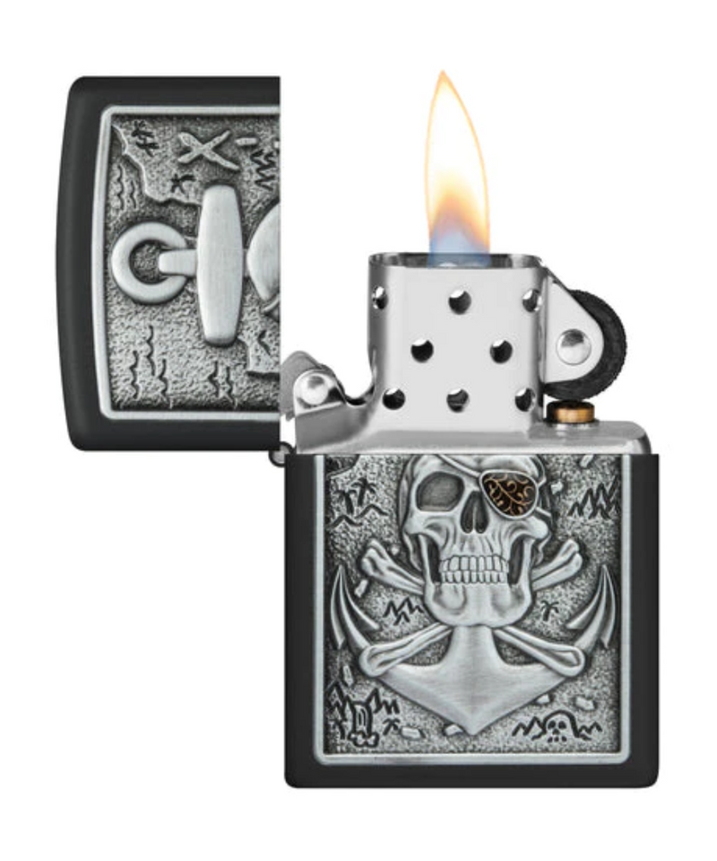 Zippo Lighter Skull Anchor Emblem