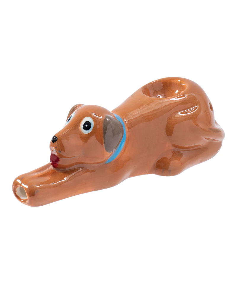 Wacky Bowlz Brown Dog Ceramic Pipe