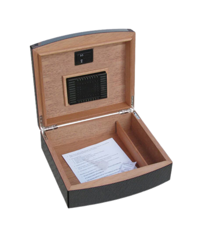 Carbon Fiber Hard Top Humidor 25ct With Digitial Hygrometer