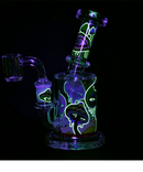 6" Fungi Eyes Glow Glass Dab Rig