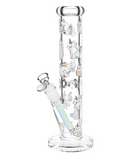 Pulsar 12" Caticorns Decal Straight Tube Glass Bong