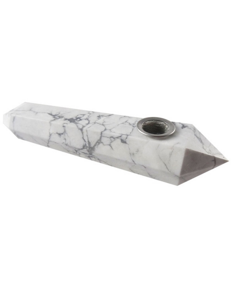 Howlite White Turquoise Crystal Pipe