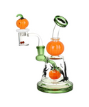 7" Halloween Ball Dab Rig With Matching Carb Cap