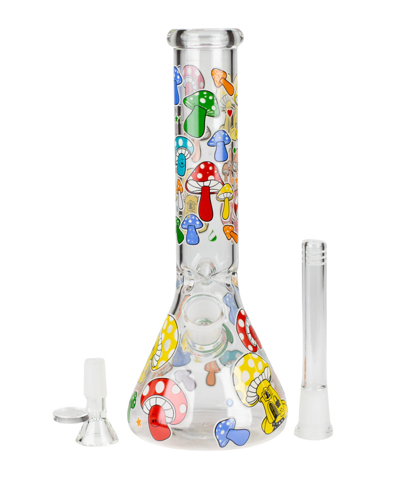10" Mushroom Design Beaker Bong