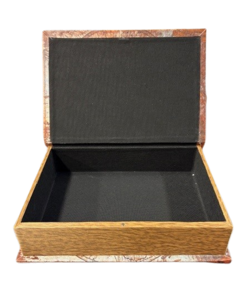 Large Rusty Map Book Box With Magnet