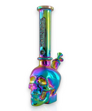 Fortune 14" 7mm Electroplated Skull Glass Bong