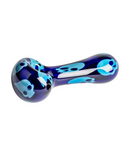 Red Eye Glass 4.25" Skulls Hand Pipe