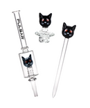Pulsar 7.75" Black Cat Glass Dab Rig Set