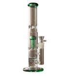 13" Honeycomb & Tree Perc Straight Tube Glass Bong