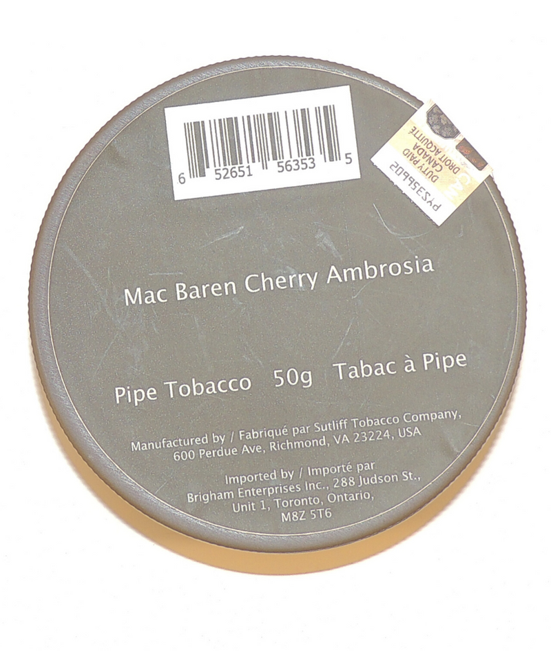 Mac Baren Cherry Ambrosia 50g Tin Pipe Tobacco