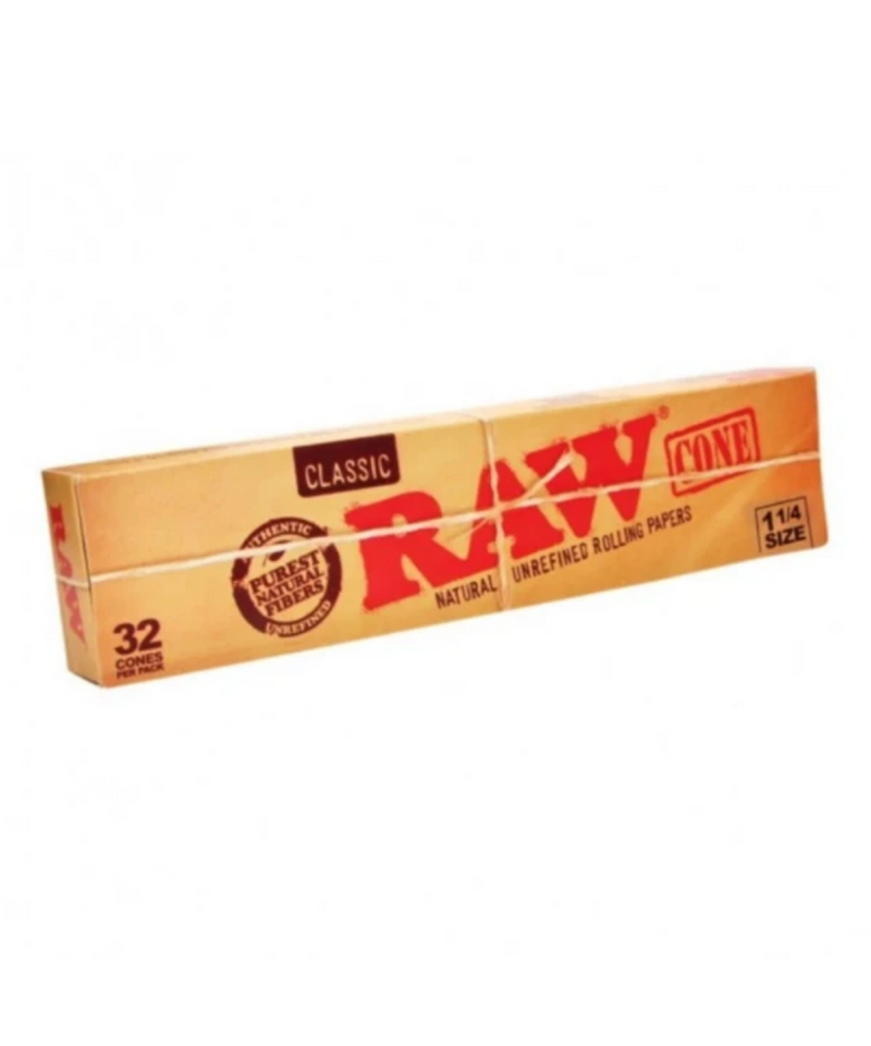 Raw 1 1/4 Pre-Rolled Cones 32 Pack