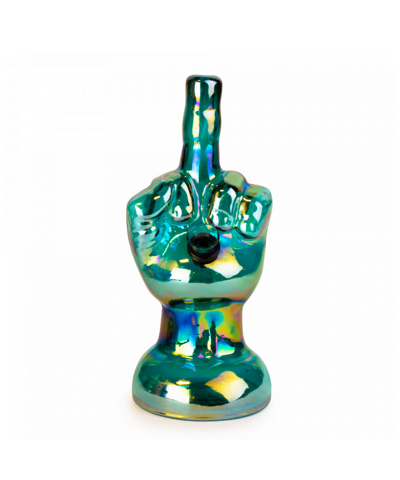 Retro Metallic Bong Flippin' The Bird Bong