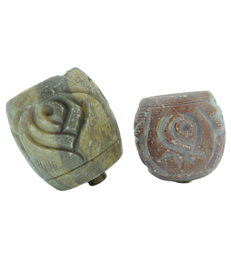 Large Carved Stone Pipe Bowl Assorted
