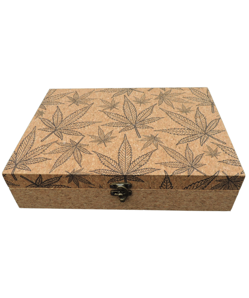 Cork Box With Pot Leaves