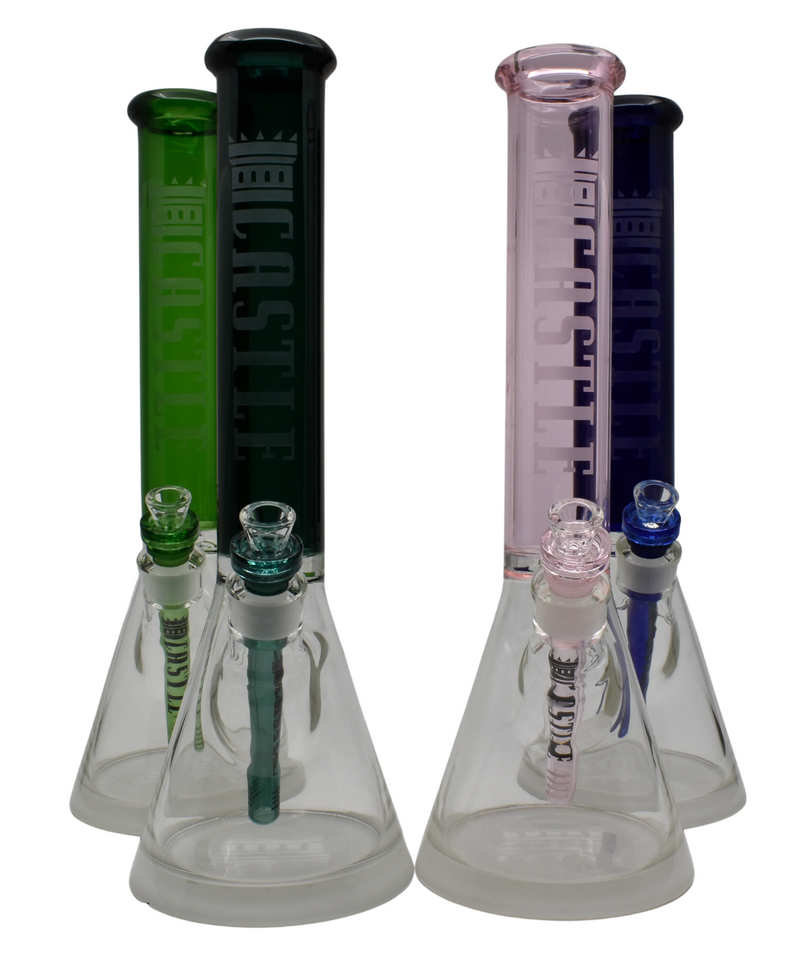 Castle Glassworks Coloured Glass Beaker Bong