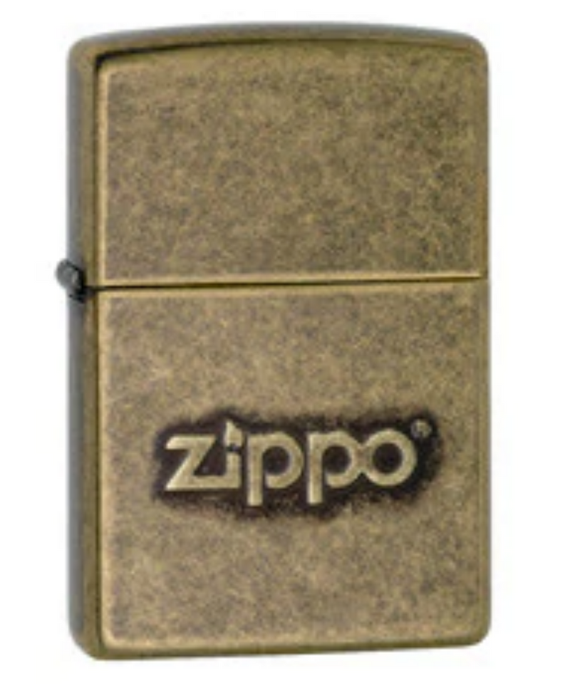 Zippo Antique Brass Stamped Name Zippo