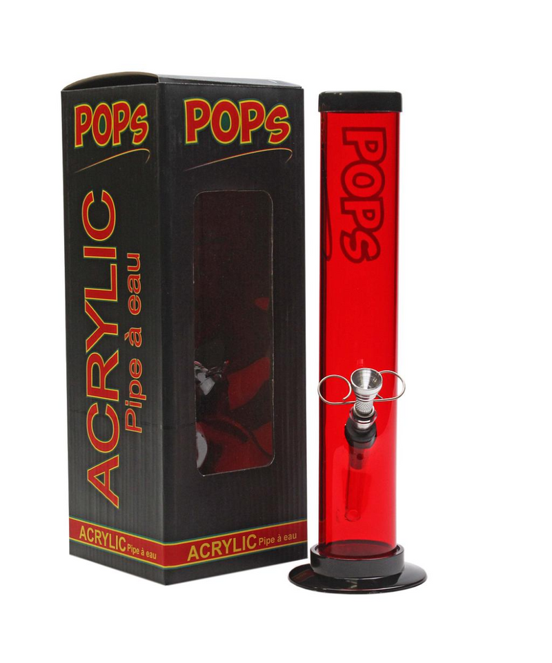 Pops 12" Straight Tube Acrylic Bong
