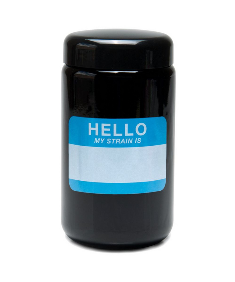 420 Science UV Screw Top XL Hello My Strain Is Jar