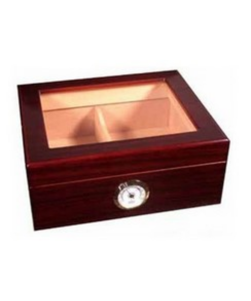 Artisan Mahogany Glasstop Humidor 25 Count