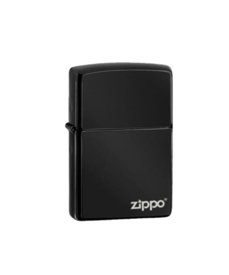 Ebony With Logo Zippo Lighter | Gord's Smoke Shop