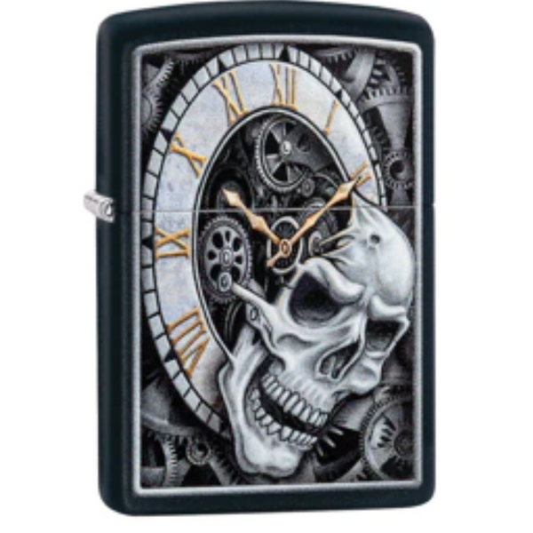 Skull Clock Zippo Lighter | Gord's Smoke Shop