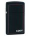 Slim Black Matte With Red Border Zippo Lighter