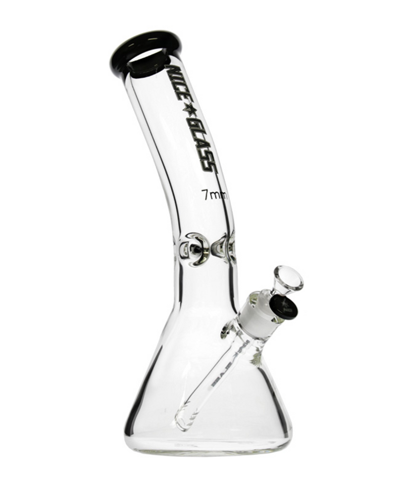 Nice Glass 12" 7mm Thick Bent Neck Beaker Bong