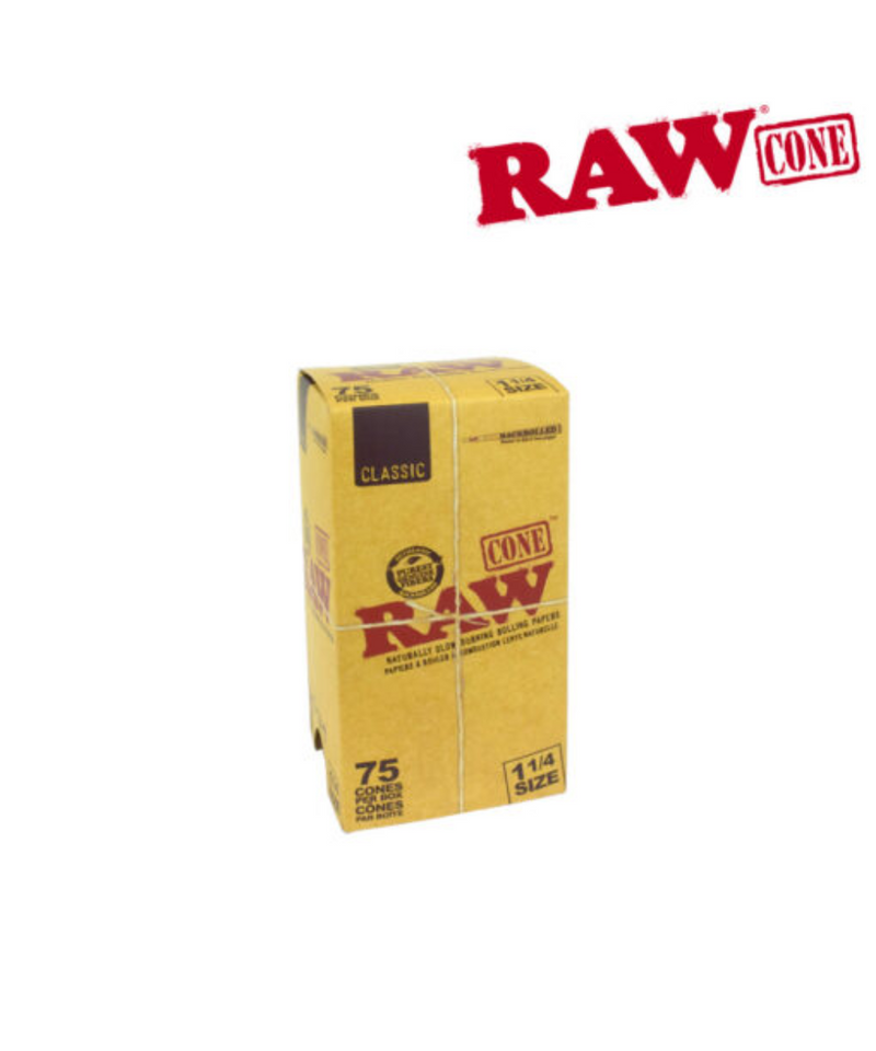 Raw Classic 1 1/4 Pre-Rolled Cones 75 Pack